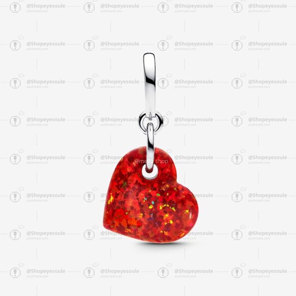 Pandora Opalescent Red Heart Dangle Charm - Picture 2 of 6